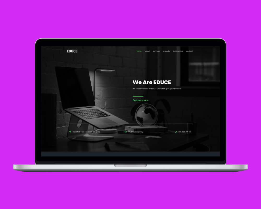 Cardiff web design Educe website